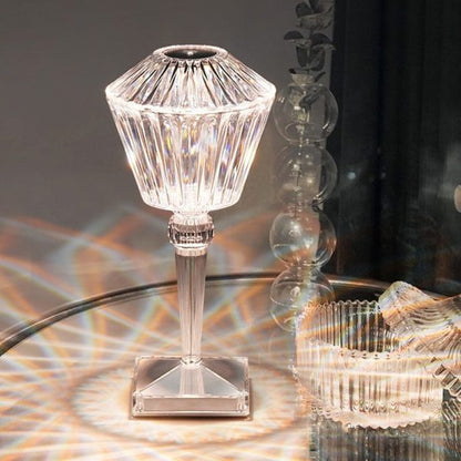 Rose Diamond Table Touch Lamp Crystal USB Chargeable